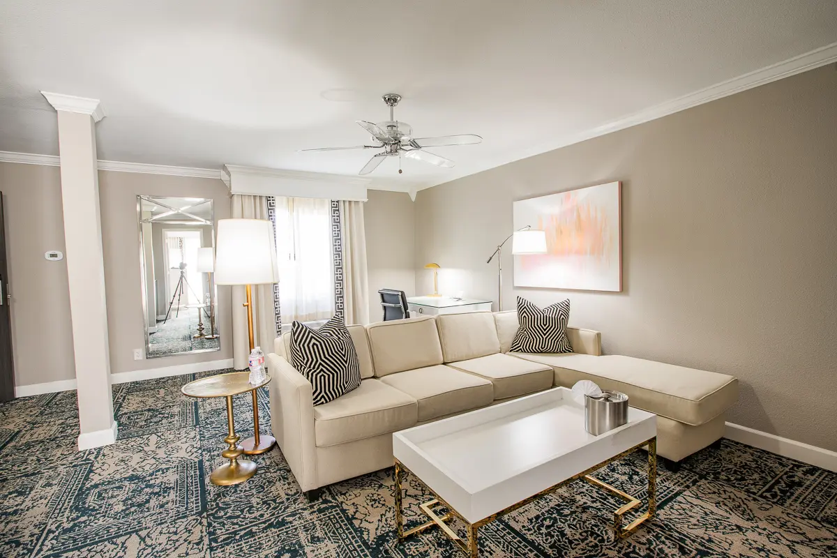 Residential living area in a Presidential Suite