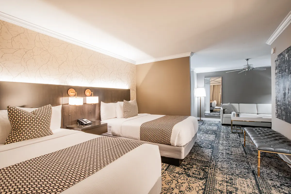 Double Studio Suite with two full beds at The Burgundy