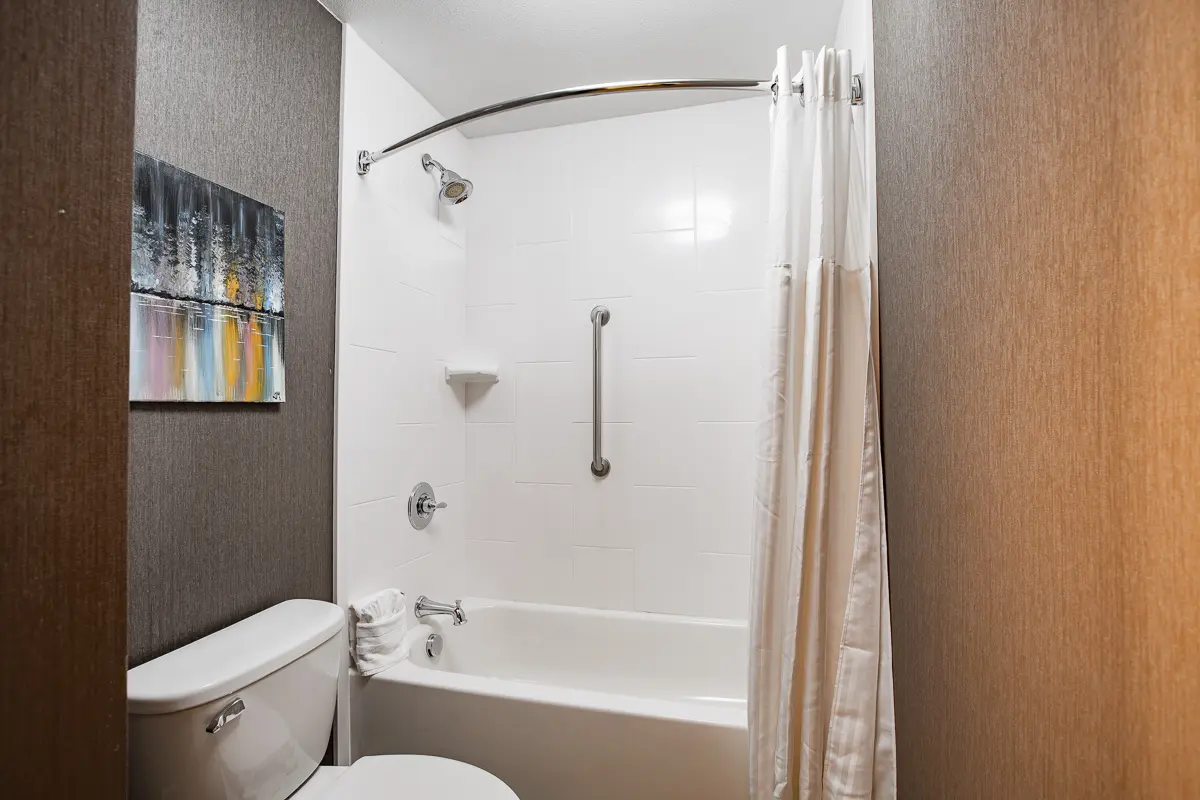 Tub and shower in a Studio Suite bathroom
